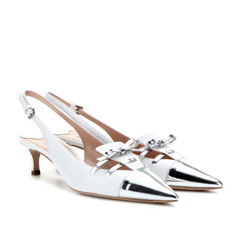 miu miu metallic kitten heels|Miu Miu Kitten Heel Slingback Pump (Women) .